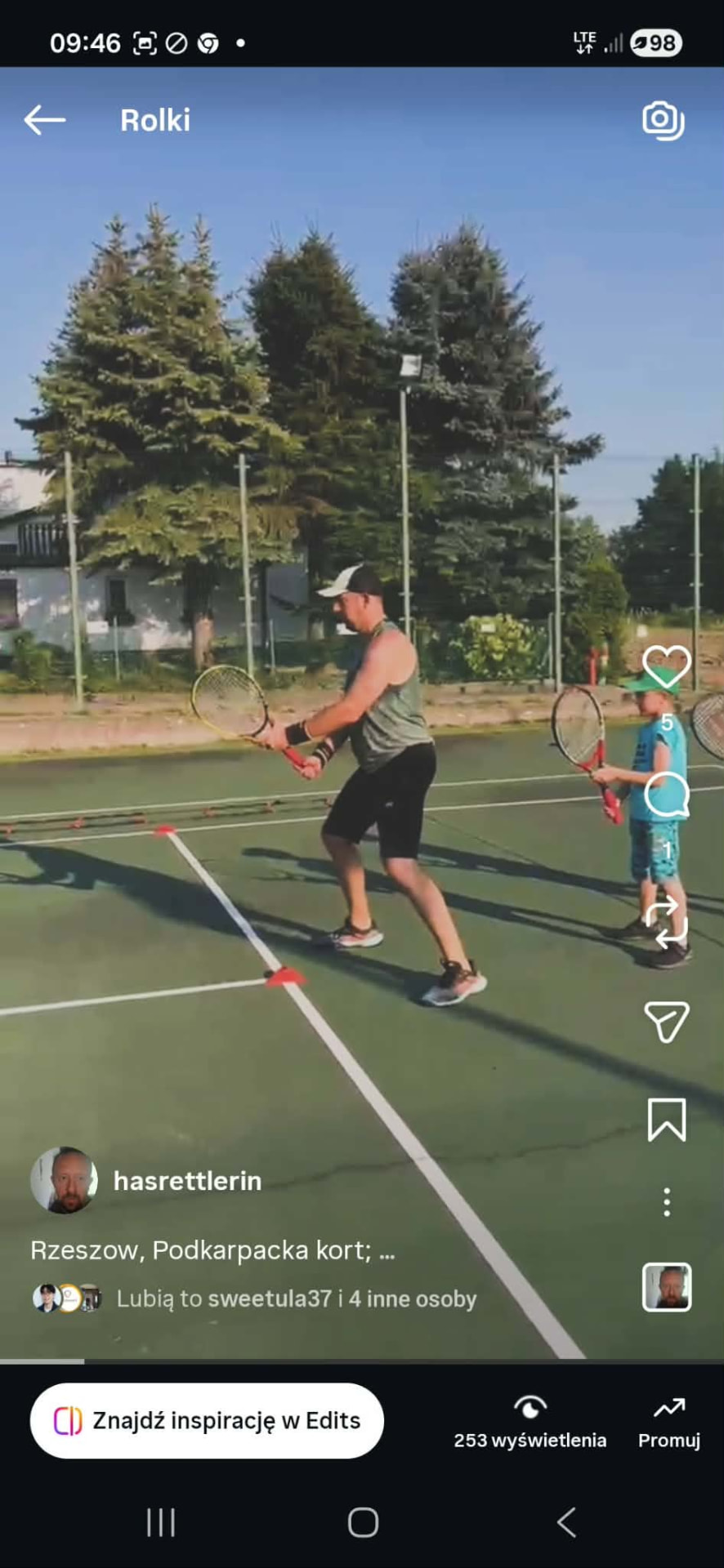 Trening tenisa ziemnego z dzieckiem